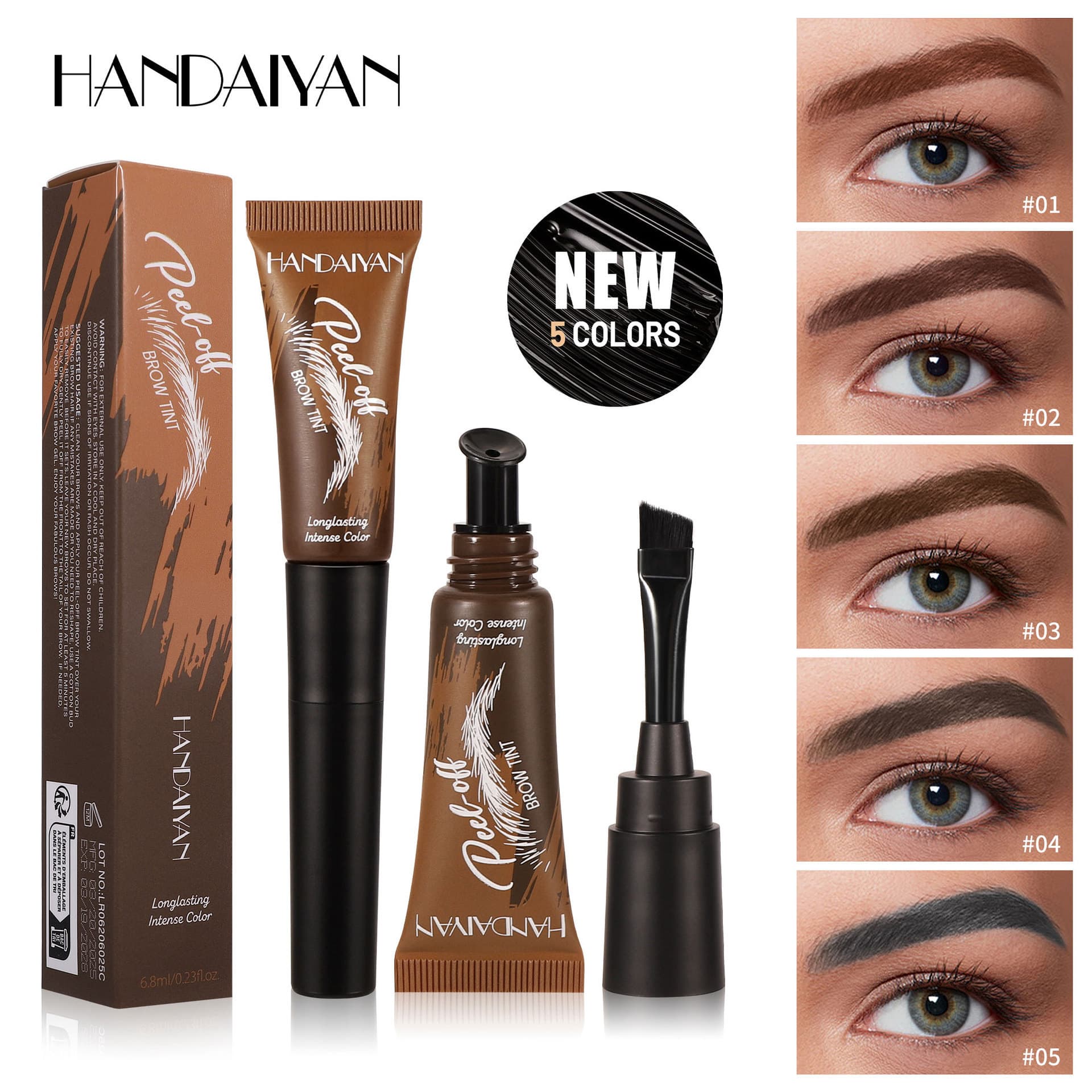 Eyebrow Dyeing Cream In Stock: Han Daiyan Eyebrow Dyeing Cream, Anti-Smudge, Long-Lasting, Shaping, Waterproof, Non-Fading, Cross-Border Eyebrow Dyeing Cream