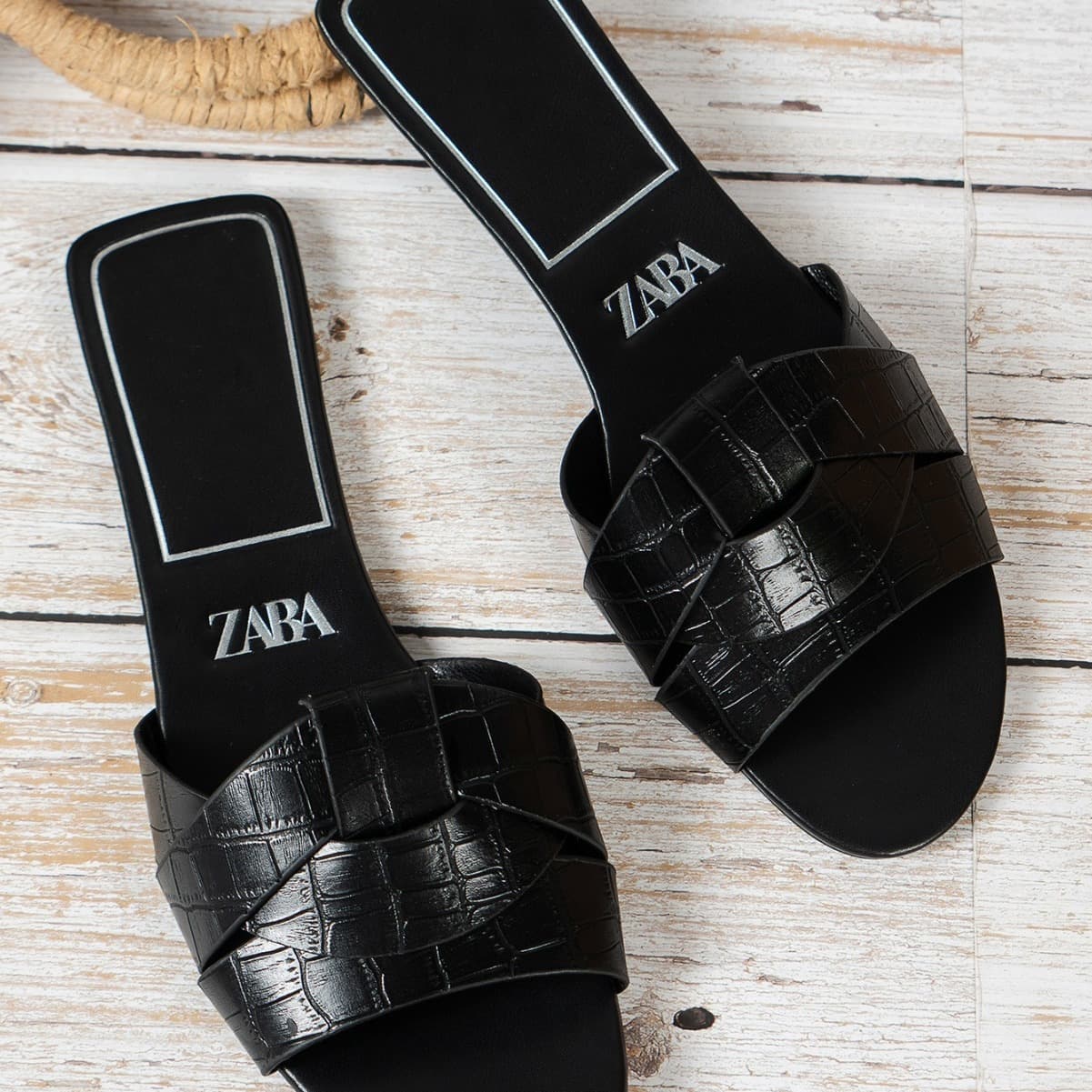 ZA Cross-border Large Size 2024 Summer New Women's Slippers, Cross Flat Sandals, Simple and Versatile Slippers