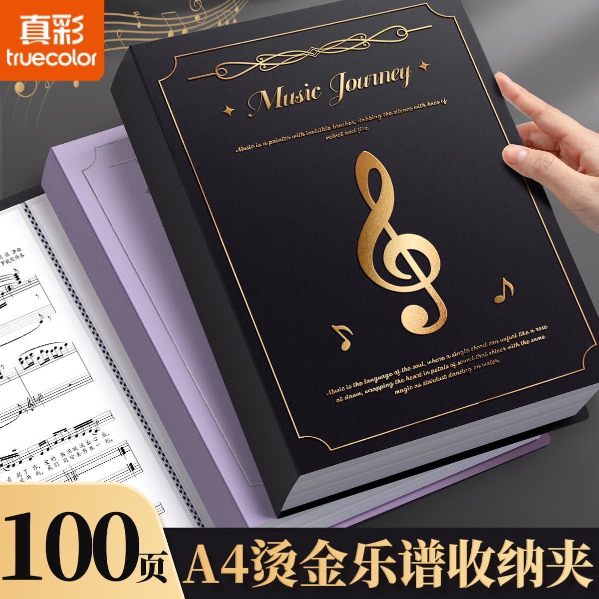 True Color Music Score Folder Student A4 Piano Music Score Folder Music Information Storage Book Transparent Fixed Page Expandable Folder