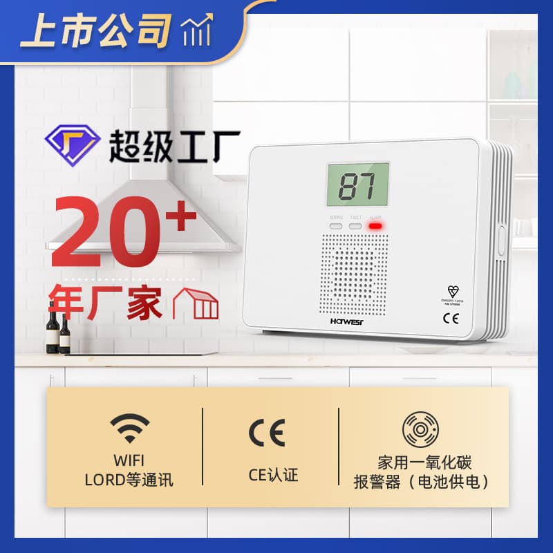 Household carbon monoxide alarm CO gas natural gas leakage display detection alarm