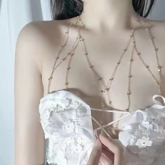 Hot and Sexy Jewelry: Sparkling Diamond Pendant, Tassel Body Chain, Chest Chain, Bikini 3D Back Chain, Backless Accessory