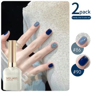 2025 New Premium Ice-Transparent Nude Orange Warm Tea Jam HyunA Blue Nail Salon Trend Color