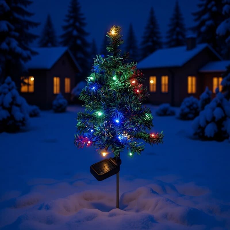 Cross-border Solar Christmas Tree Lights Ground Stake Outdoor Lawn Decoration Landscape Festive Atmosphere LED Yard Lamp