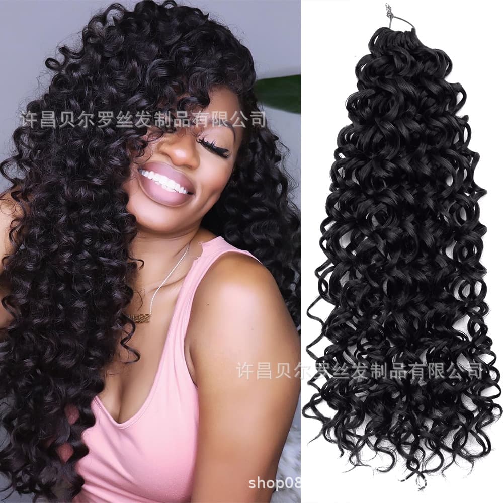 Synthetic Curling Hook Hair African Curly Hair Weaving Ombre Suitable For Ladies Children Long Curling
