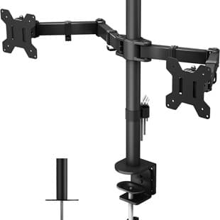 17/24/27/32 Dual Monitor Arm with VESA 75x75/100x100, Fully Adjustable Computer Screen Mount