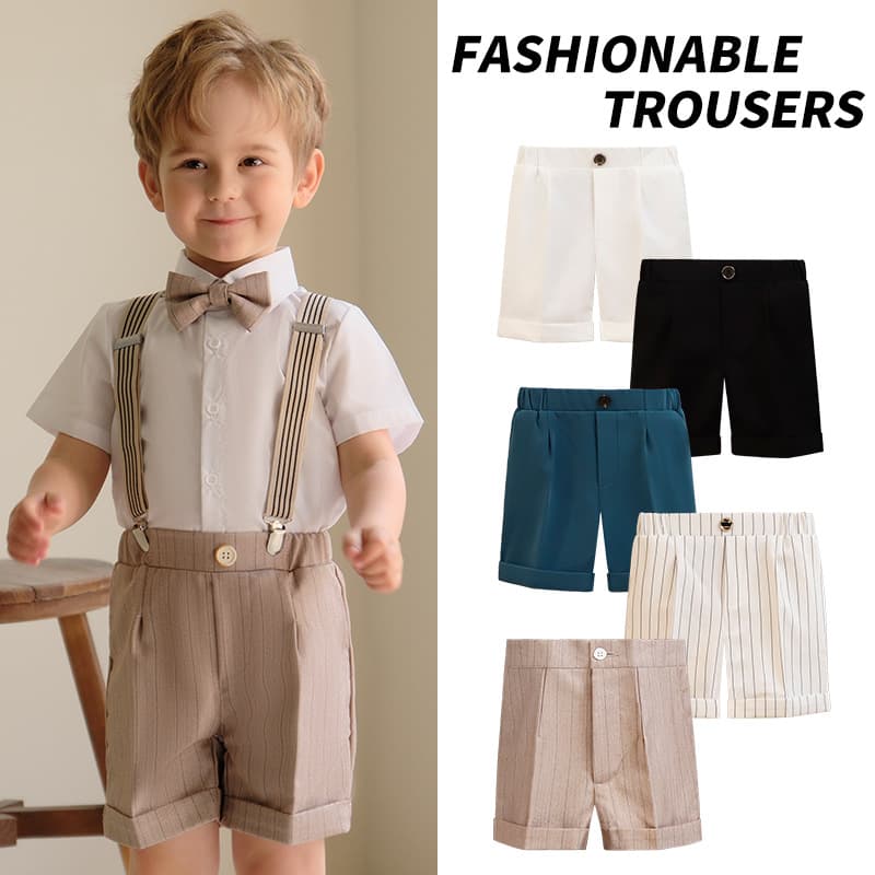 Children's shorts, summer suits, five-quarter pants, boys' casual children's overalls, primary and secondary school students' performance school uniform pants