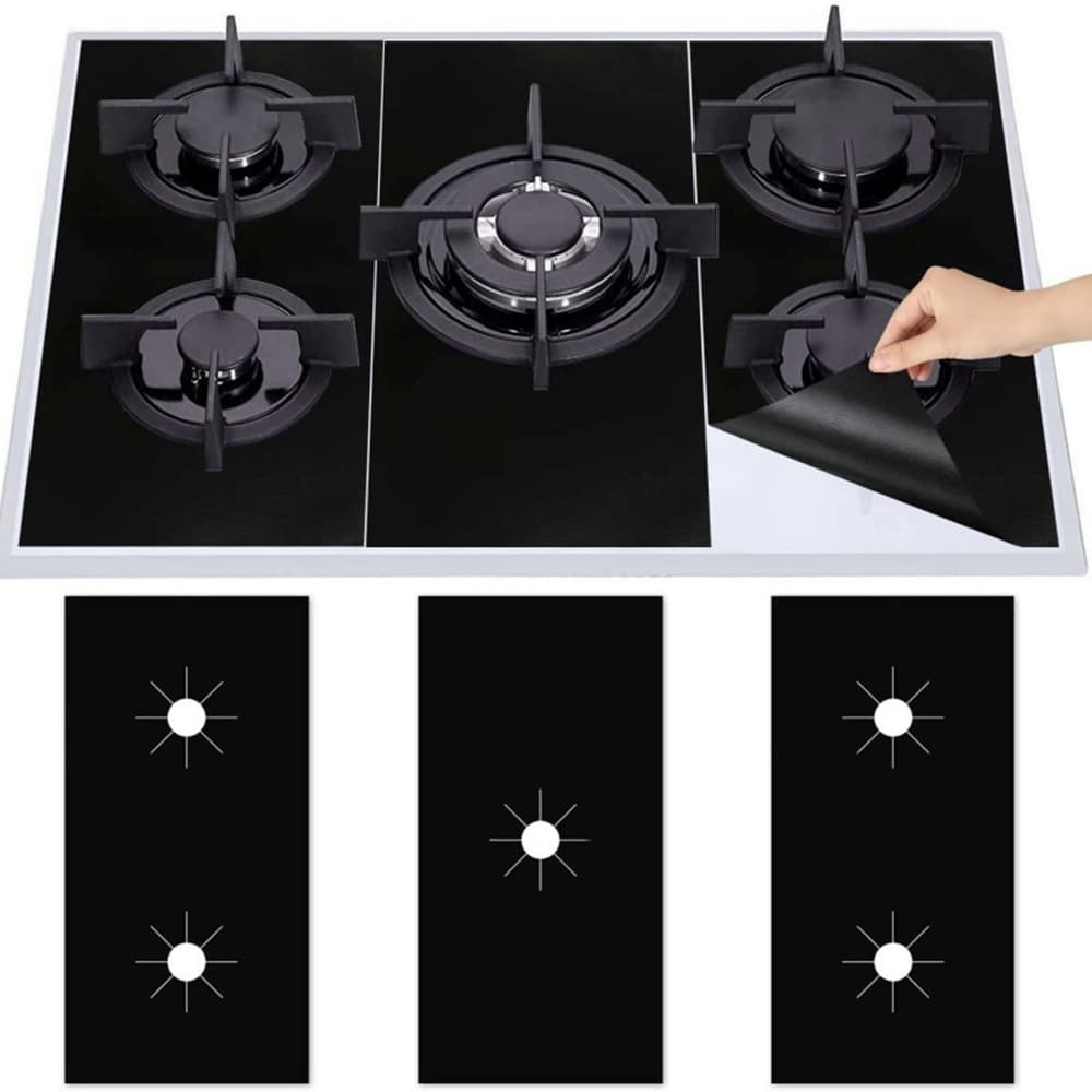 3-Pack High-Temperature Teflon Stove Mat, Oil-Proof and Stain-Resistant Gas Stove Protector Mat, Kitchen Stove Cleaning Mat