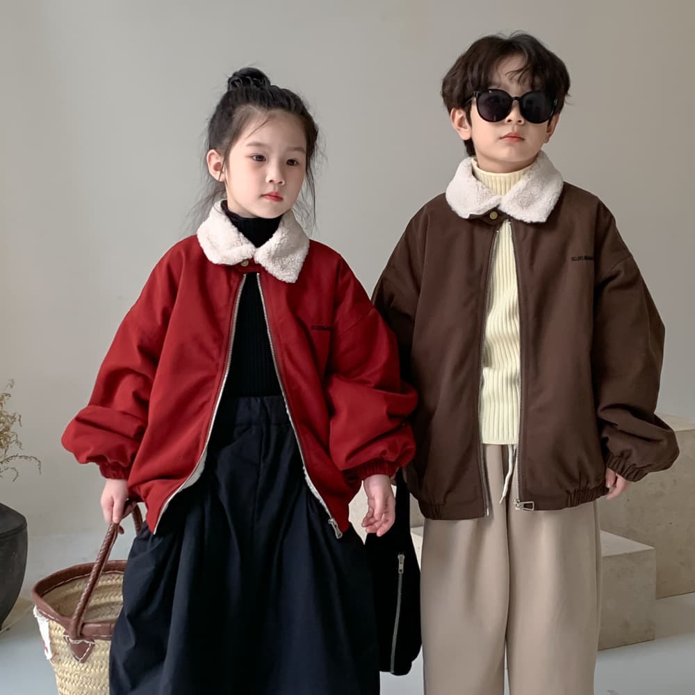 Children's 2025 Winter Style Boys' and Girls' Korean Style Fur Collar Zipper Jacket Thickened Casual Outerwear by Mo Xiaomeng