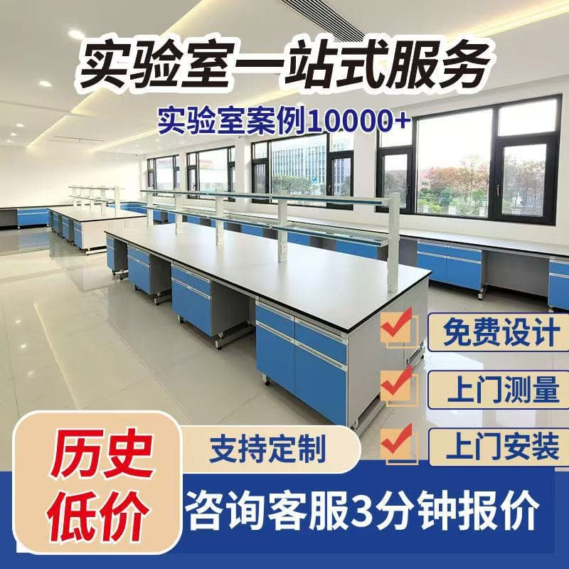 Laboratory all-steel lab bench, lab table, central side table, ventilation cabinet, workbench, steel and wood test bench, laboratory table