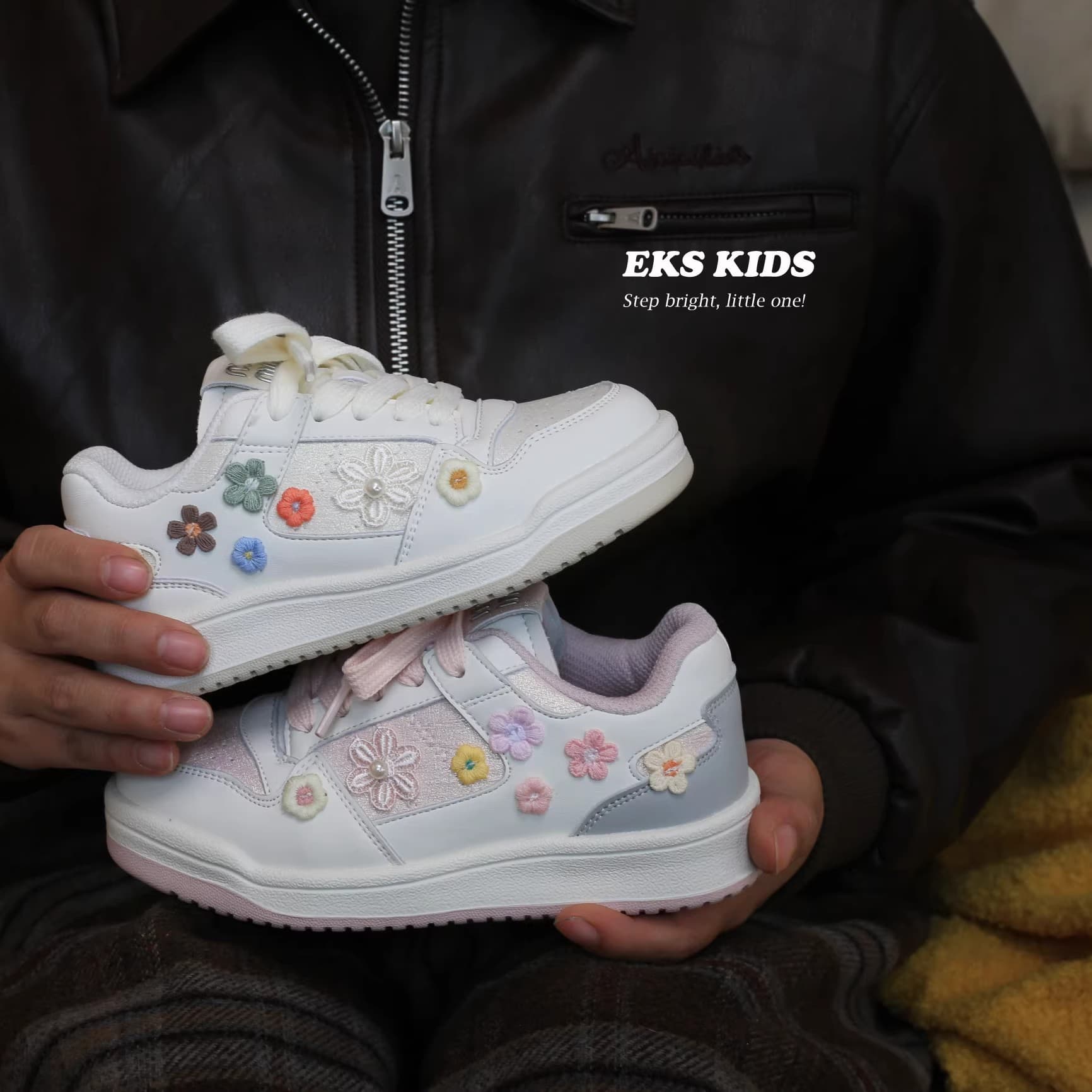 2026 Spring Korean Style Fashion Flower Children's Shoes Casual Sneakers for Girls