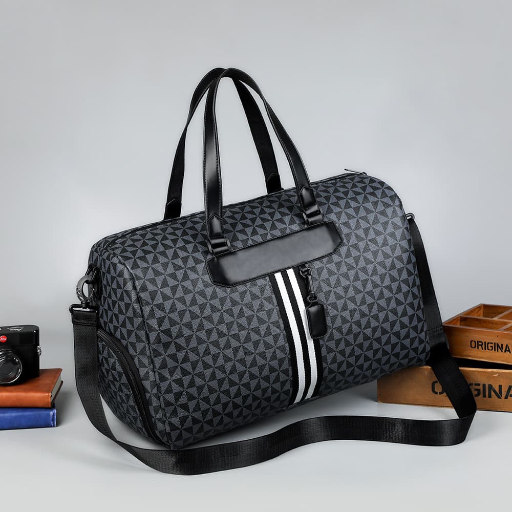 5522 Men's Travel Bag Solid Color Printed Black Crossbody Bag Handbag Portable Gym Bag Large Capacity