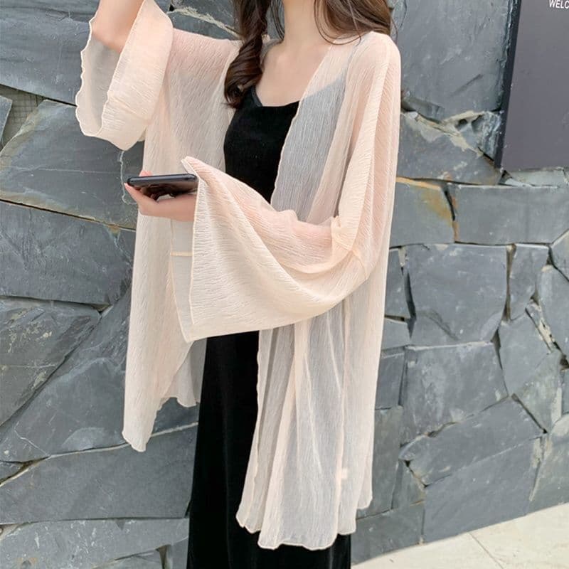 Women's Sun Protection Clothing 2023 Summer New Chiffon Cardigan Women's Sun Protection Jacket Loose Mid-Length Outerwear Shawl Wholesale