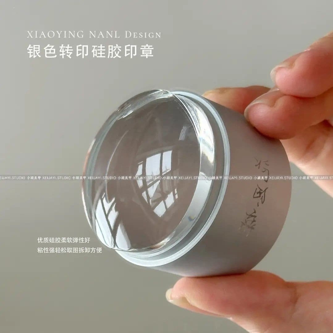 Internet celebrity manicure-manicure large head transparent silicone head seal printing transfer manicure tool (with scraper)