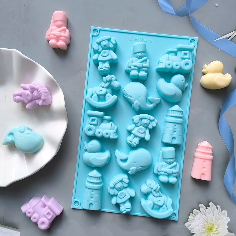 15-Cavity Girl Carousel Shape Cake Silicone Mold Chocolate Cookie Candy Baking Cake Mold 383