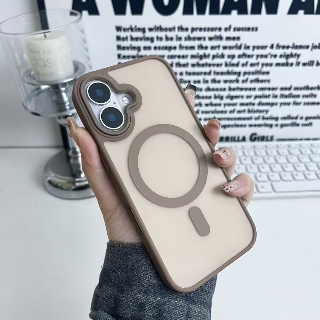 Hot-selling Gold Shield Matte Magnetic Phone Case Compatible with iPhone 18 Pro Max, Large Hole Design, Original Color, Anti-Drop for iPhone 17