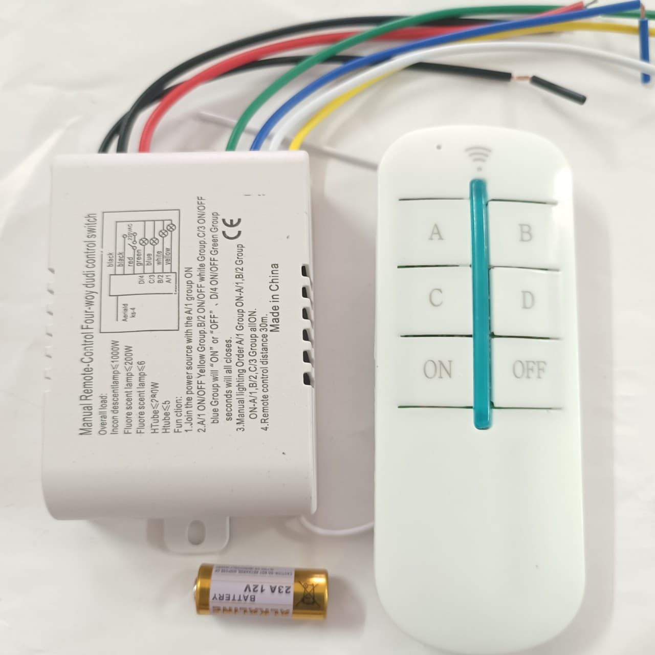 Four-Channel Remote Control Switch, Universal 220V Digital Remote for Household Appliances