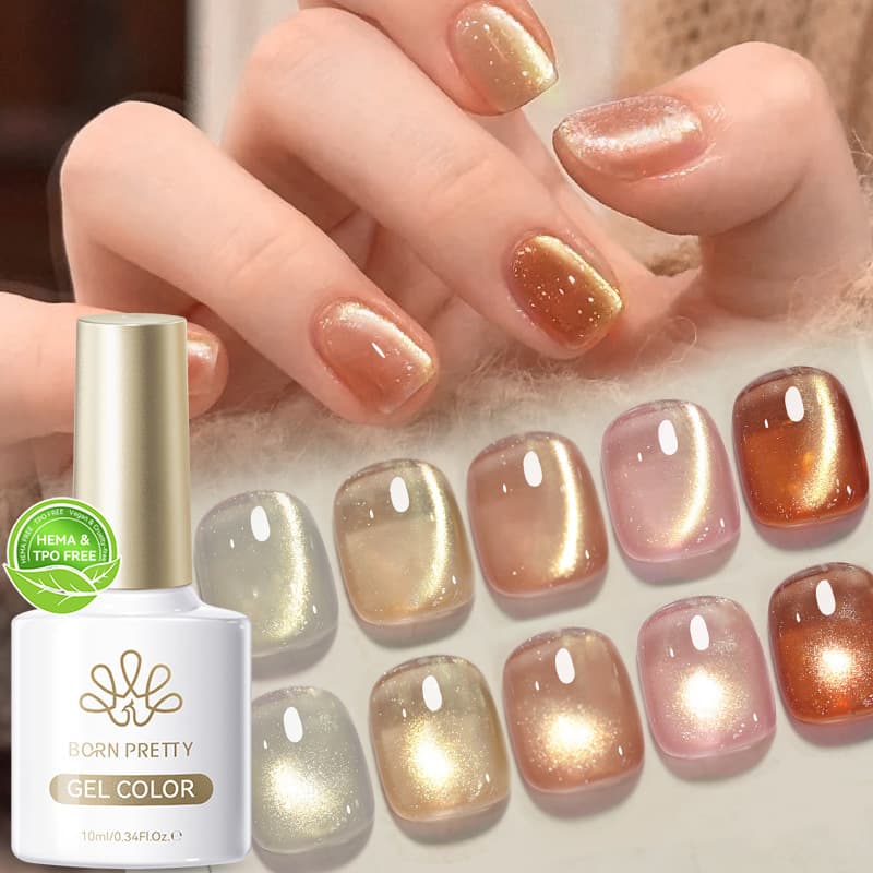 BORN PRETTY's new Book of Songs cat's eye nail polish Internet celebrity style ice crystal water glass bead cat's eye gel