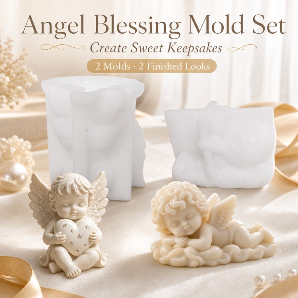 2 types of heart-hugging angel three-dimensional silicone molds DIY aromatherapy ornaments epoxy resin casting molds