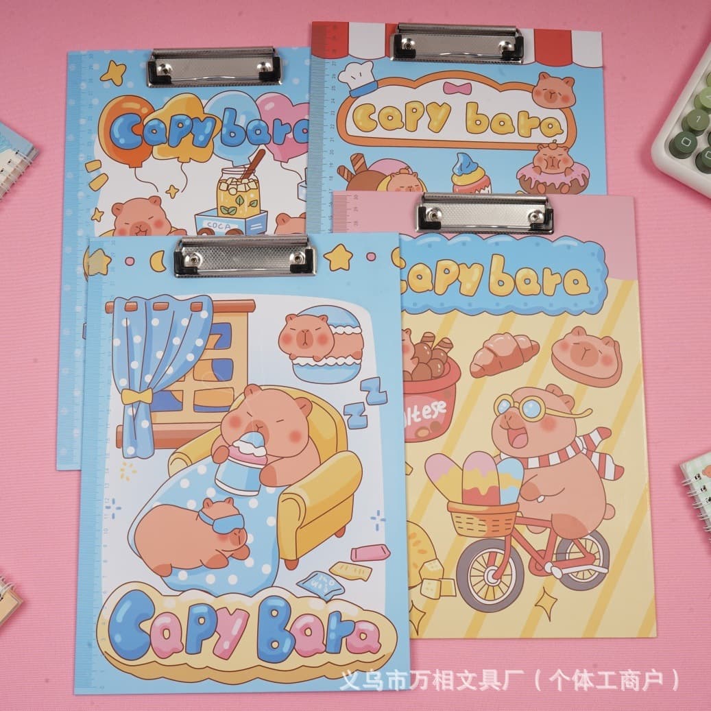 Capybara Clipboard High Appearance Folder Cartoon A4 Test Paper Clip Student Stationery Children's Special Stationery