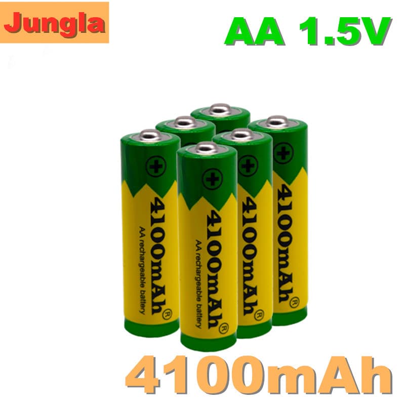 Brand New AA Size 5 Rechargeable Battery 4100mAh 1.5V Suitable for LED Lights, Toys, MP3 Players
