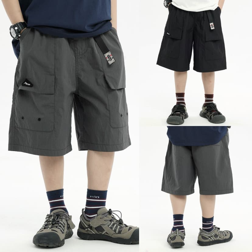 Japanese Style Boys' Shorts 2026 Summer New Trendy Belted Cargo Shorts for Kids Versatile Five-Point Shorts