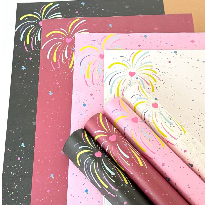 Firework Shape Paper, New Year Valentine's Day Shape Paper, Flower Bouquet Wrapping Paper, High-End Fresh Flower Bouquet, Firework Kraft Paper