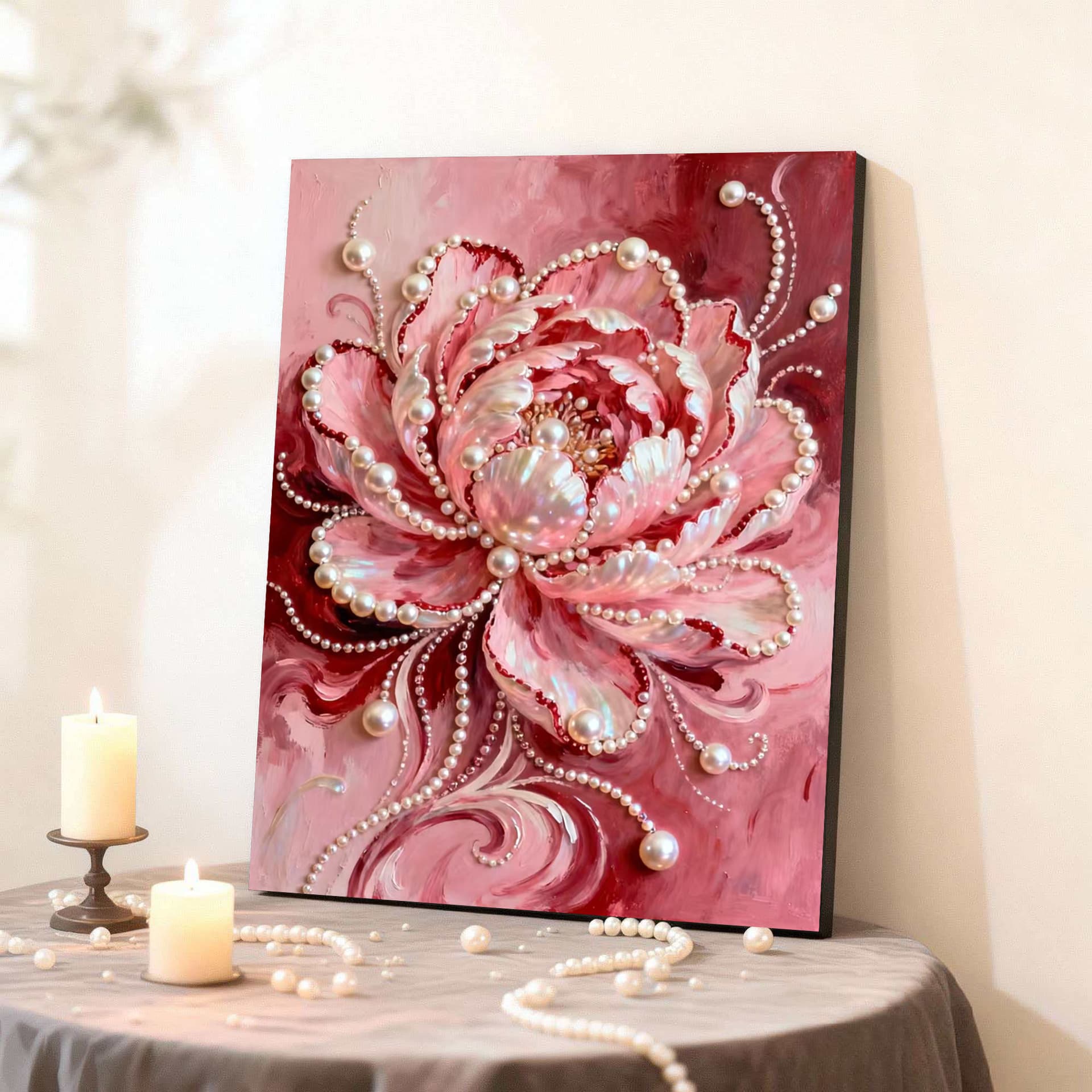 Pearl Painting DIY Kit for Living Room Bedroom Ins Cartoon Simple Landscape Self-Adhesive Diamond Decoration Cross-Border Full Diamond