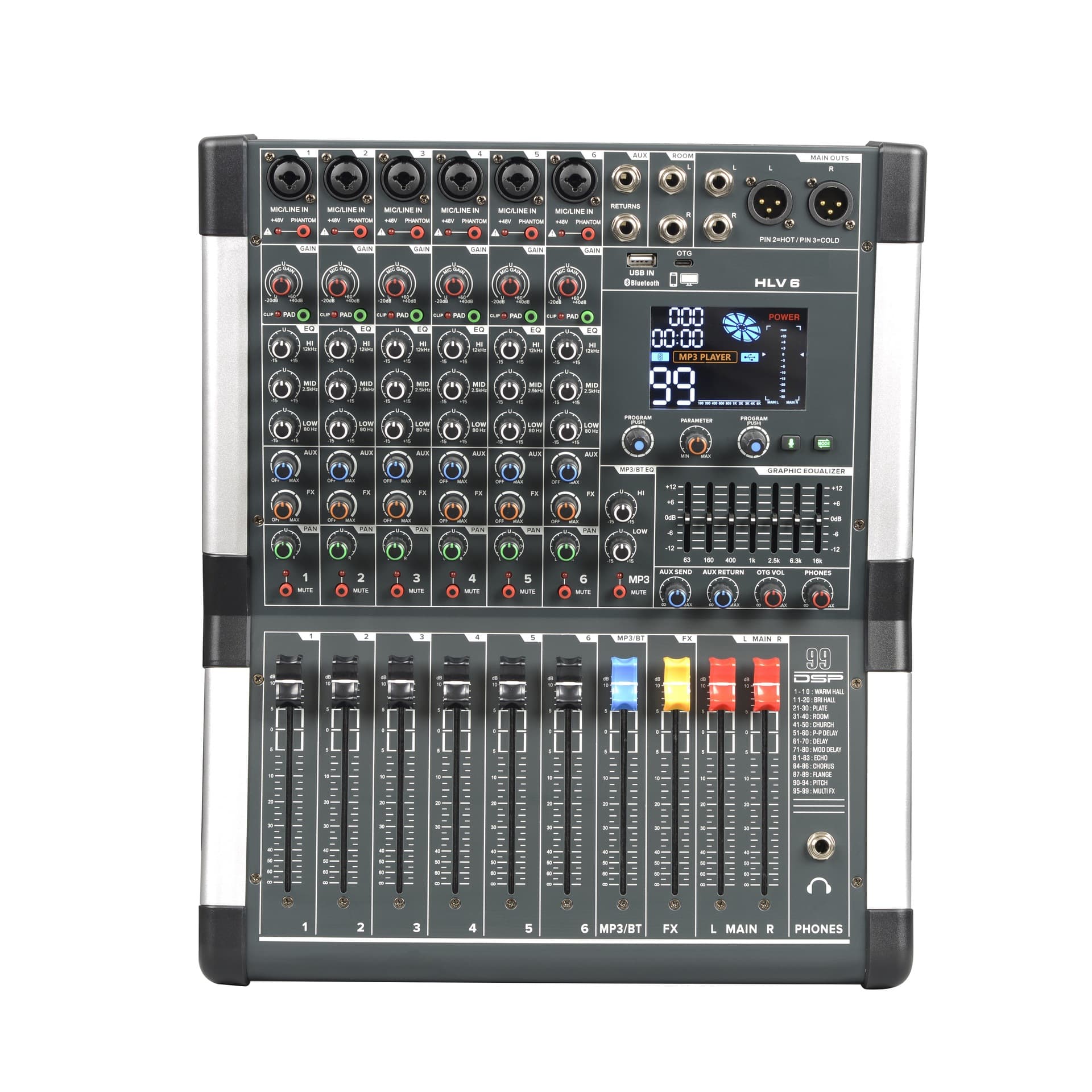 Cross-border Private Model DJ Mixer 6 8 12 Channel 99DSP Digital Effects OTG Live Streaming Interface Bluetooth Recording