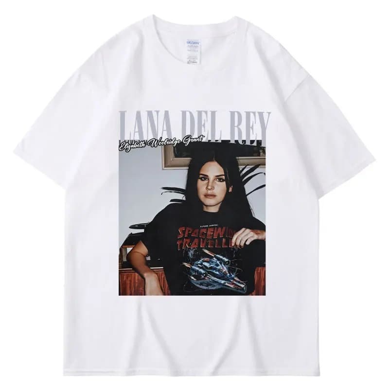 Cross-Border Lana Del Rey Printed T-Shirt, Unisex Hip-Hop Retro Streetwear, Summer Short-Sleeve Fashion