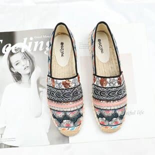 Women's Espadrilles 2026 Spring Summer New Rope Woven Flat Slip-On Loafers Breathable Casual Shoes