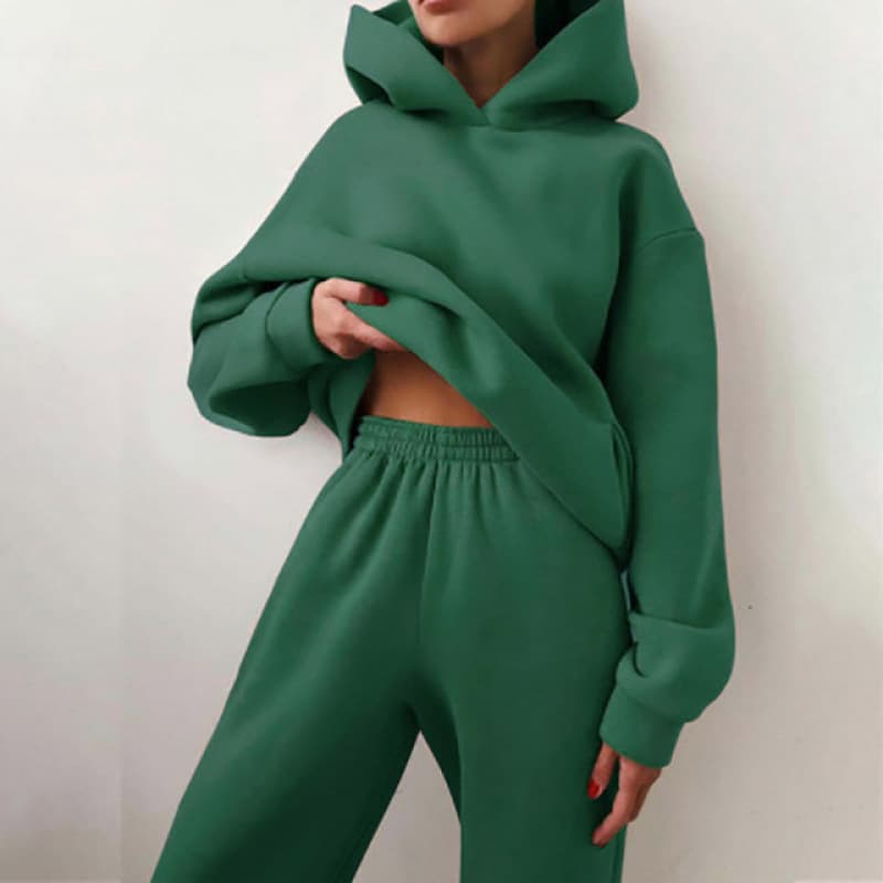 【Cross-Border】2025 Autumn/Winter Amazon European/American Women's Clothing Casual Fashion Long Sleeve Sweatshirt and Pants Two-Piece Set
