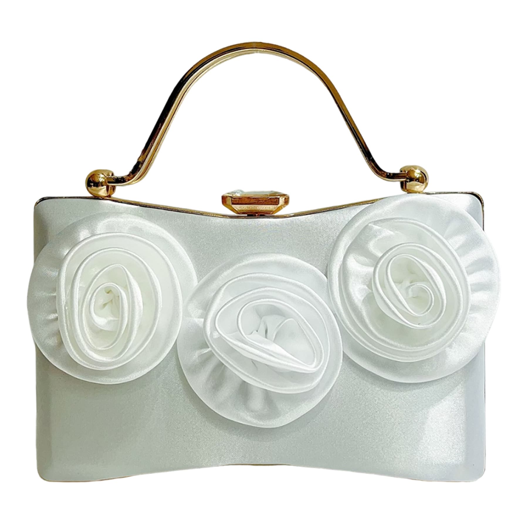 New Cross-Border Silk Flower Evening Bag Dress Matching Party Bag Rhinestone Handbag Factory Direct Evening Bag