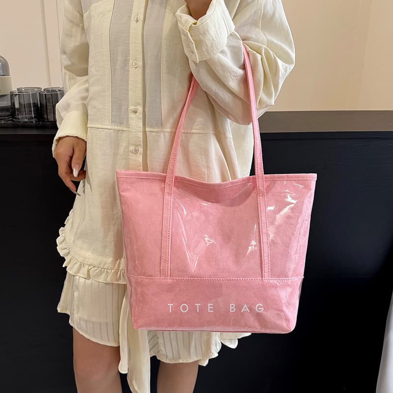 Trending Hot Sale Fashion Large Capacity Tote Bag for Women, New Versatile Waterproof Shiny Shoulder Tote