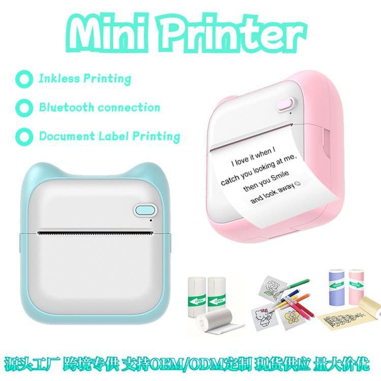 Mini Portable Bluetooth Thermal Printer for Students Pocket Error Printing Machine Label Printing Device Mobile Office Equipment