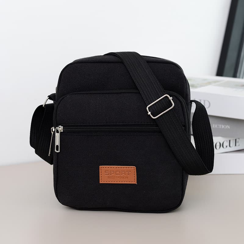New Multi-layer Canvas Business Cash Register Bag Men's Shoulder Crossbody Bag Durable Small Square Bag Construction Work Tool Pouch