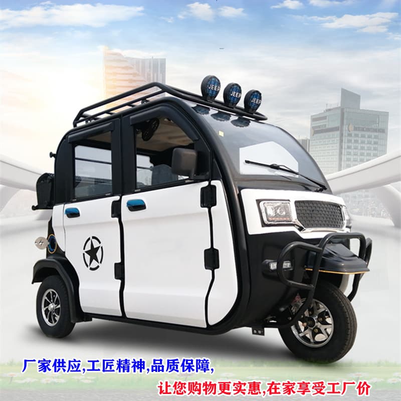New Energy Passenger Scooter with Solar Panel Option, Enclosed Home Commuter for Adults and Kids, Electric Battery Vehicle