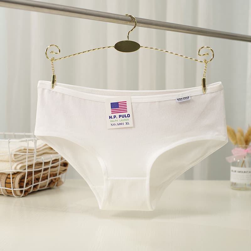 Pengjiang District Qianmei Underwear Factory a001 Women's Panties, Cotton Black White Gray Teen Triangle Panties, Plus Size Ladies' Underwear