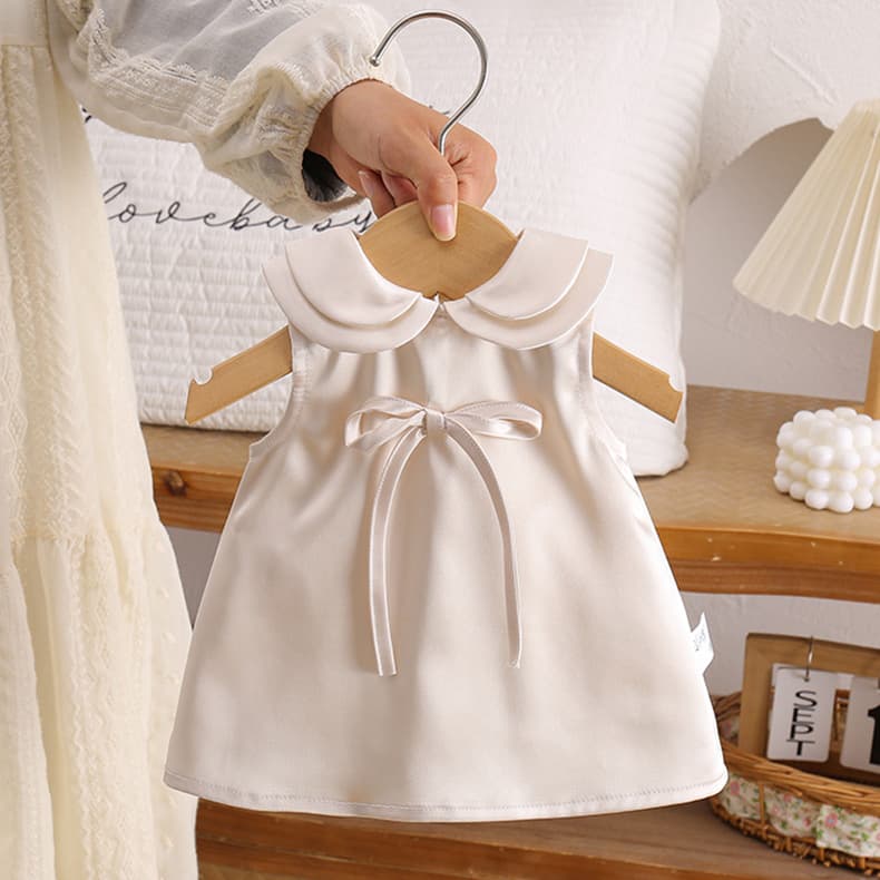 Infant summer style baby one-year-old dress newborn versatile full-moon dress doll collar gentle style sweet dress