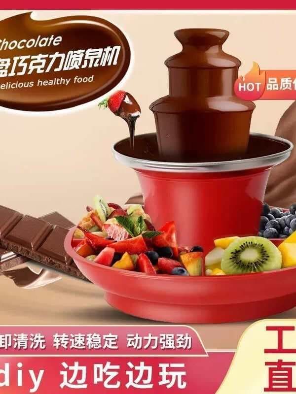 Cross-border Chocolate Fountain Machine 3-Tier Melting Tower Waterfall Fondue Machine US Plug 110V Chocolate Fountain Machine for Kids