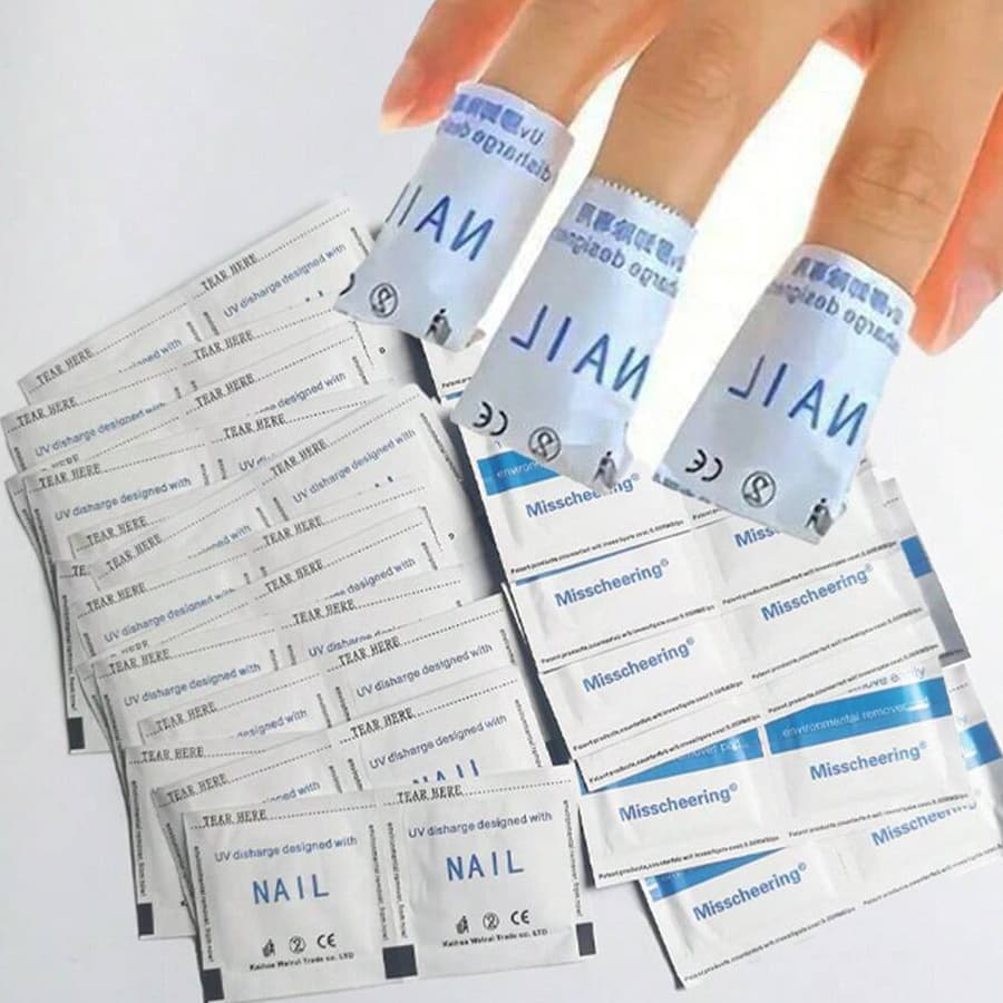 Nail Art Remover Wraps 100pcs Nail Polish Remover Gel Soak Off Foil Wraps Cotton Nail Care Tools