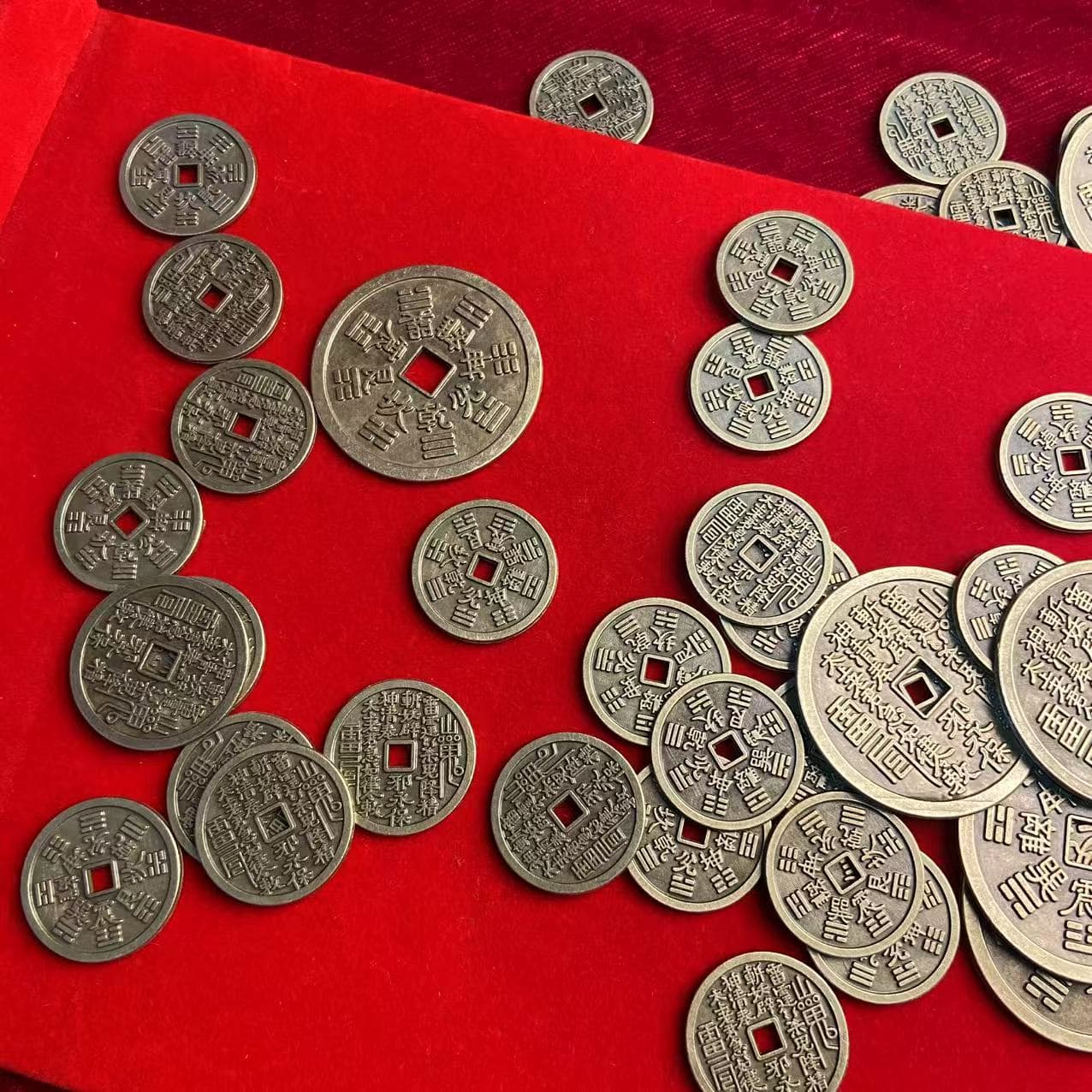 Gucoin Mountain Ghost Money Mountain Ghost Thunder Gong Bagua Spend Money Retro Square Hole Red Mountain Ghost Spend Money Pendant Crafts Street Stall
