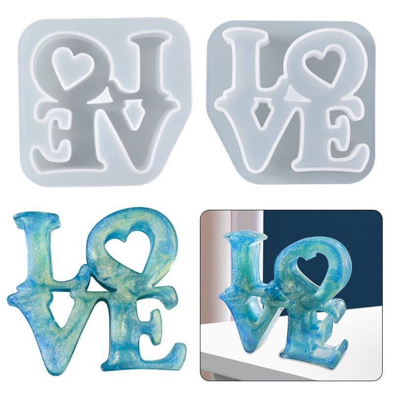 Seven Seconds Fresh DIY Crystal Epoxy Resin Mold Irregular Shape Love Pendant Charm Silicone Mold