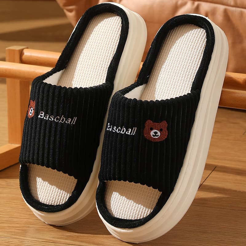 Spot four-season slippers for women in spring, summer, autumn and winter, cute home anti-slip, daily breathable, poop-feeling indoor thick-soled slippers