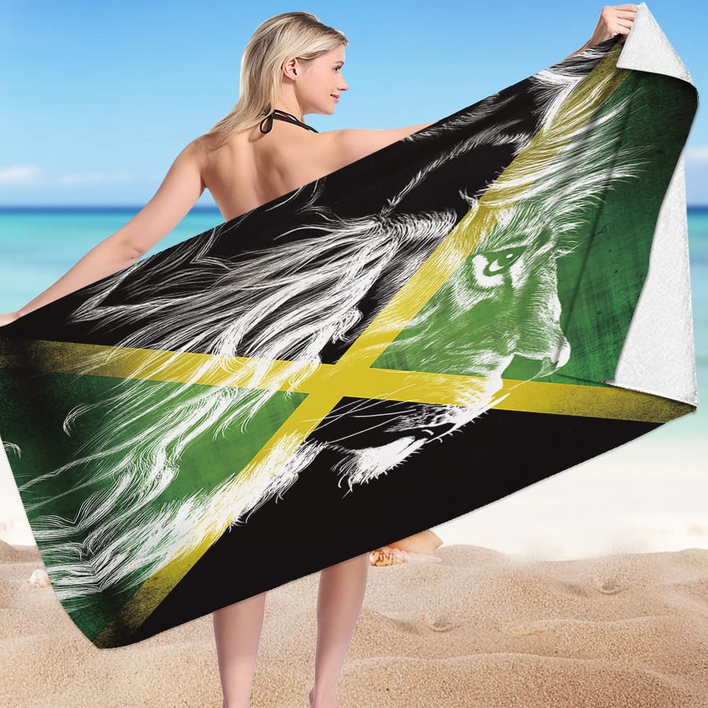 Versatile bath towel, microfiber towel, beach towel, beach shawl, bath dress, digitally printed lion 2