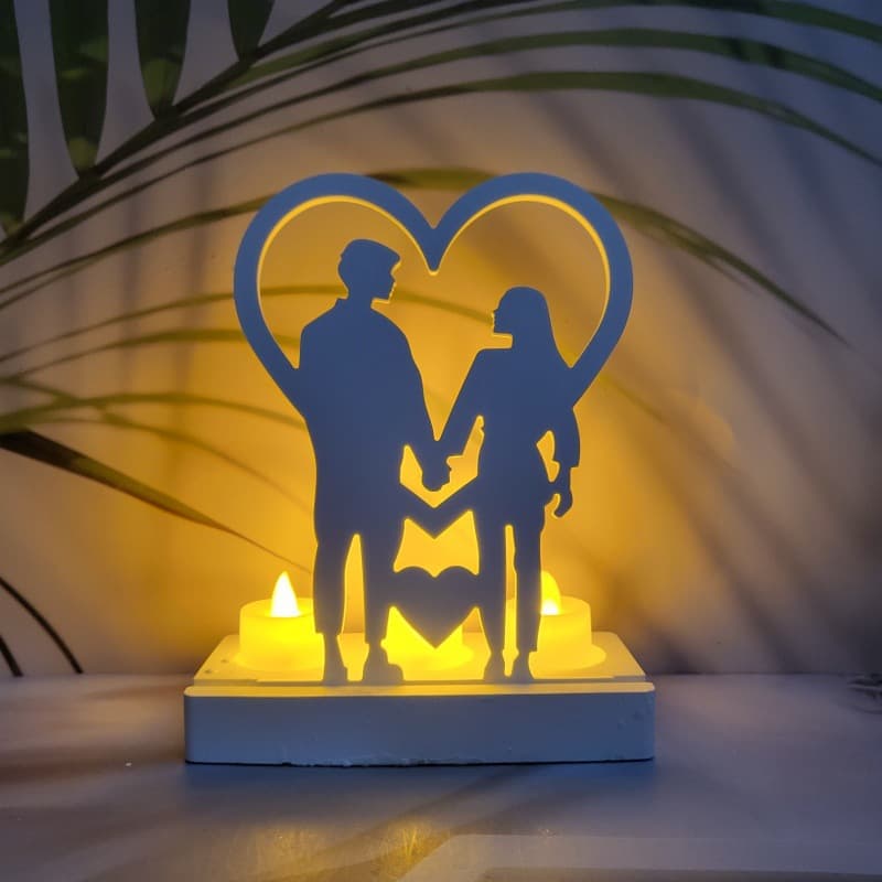 S0479 Couple Love Desktop Decoration Cement Plaster Mold DIY Silicone Mold