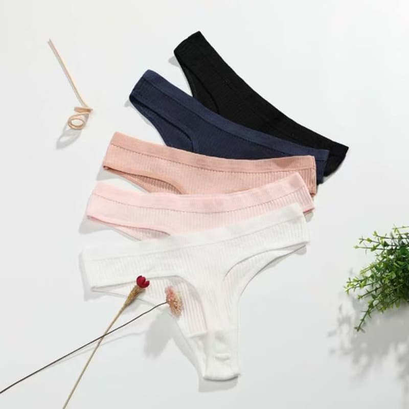 Ladies Cotton T-String Underwear Breathable Low Waist Comfortable Pure Cotton Ladies Panties European And American Sexy T-String Briefs
