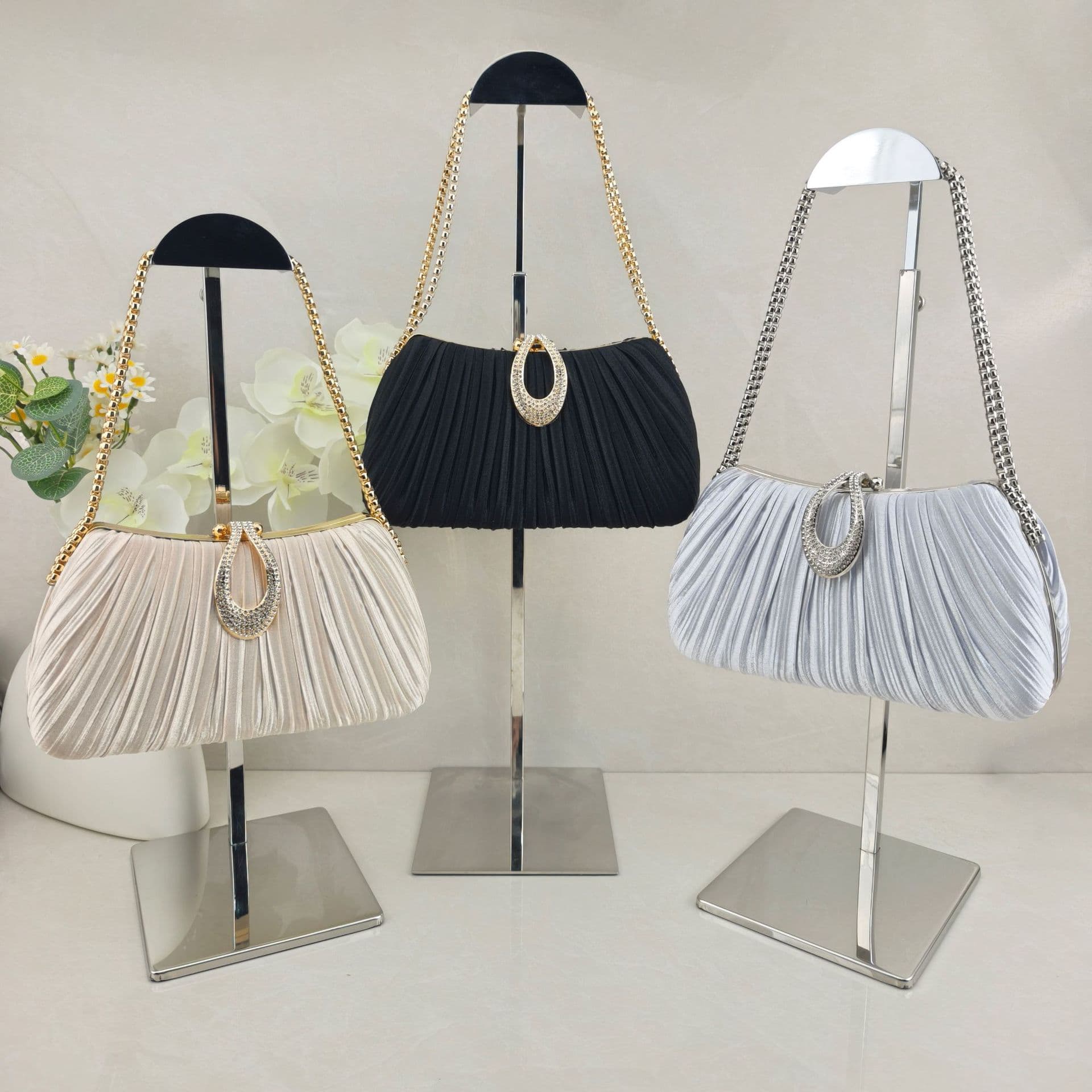 Cross-Border New Shiny Evening Bag, Exquisite and High-End Women's Bag, Fashionable Banquet Bag, Clutch Bag, Party Bag, Light Luxury Bag