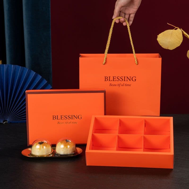 2024 Mid-Autumn egg yolk pastry mooncake packaging box, 6/8 piece gift box set, empty high-end custom box