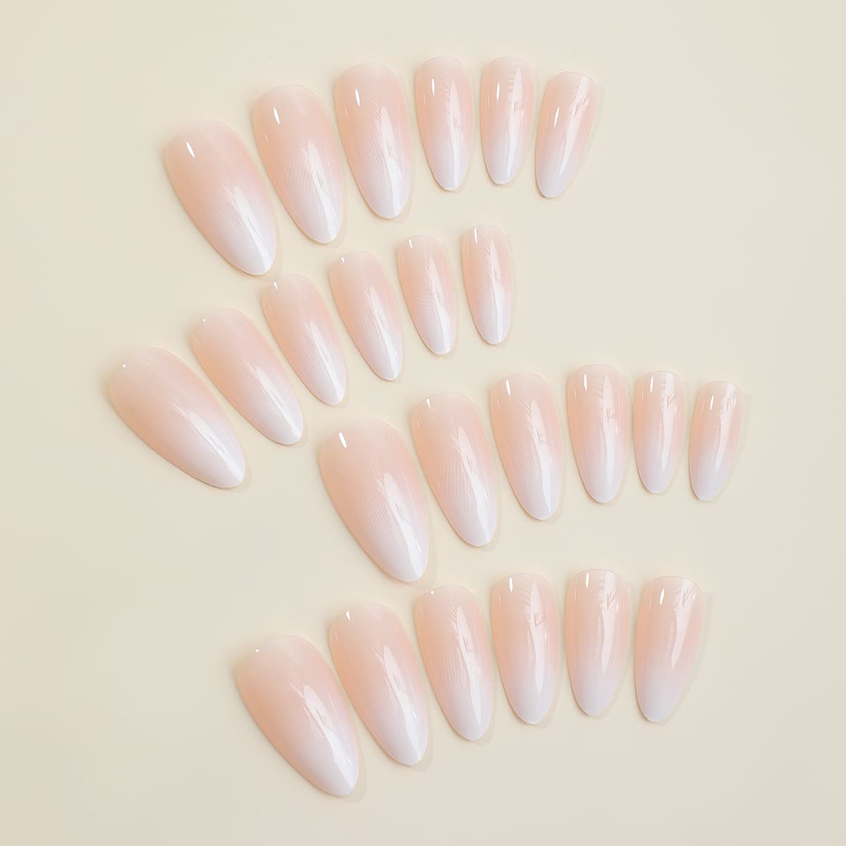 Cross-Border Hot Selling Handmade Wearable Nails High-Quality Almond Shape Gradient Nail Art Stickers Fake Nails Finished Product