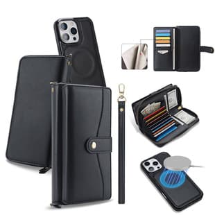 Compatible with iPhone 16 Pro Multi-Function Split Flip Phone Bag iPhone 13/14 Lanyard Waist Bag